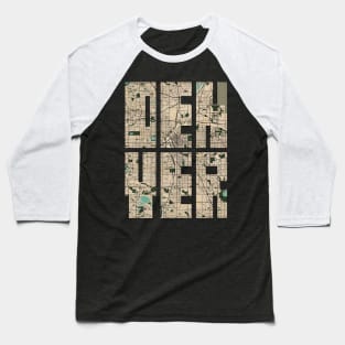 Denver, USA City Map Typography - Vintage Baseball T-Shirt